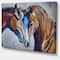Designart - Brown Amorous Horses - Large Animal Art Canvas Print